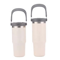 Termo de Acero Inoxidable Multicolor en Oferta, Taza de Viaje Portátil con Asa para Viajeros y Actividades al Aire Libre