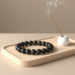 Bracelet de prière bouddhiste en bois d'agar noir naturel tendance, perles de 8mm-18mm, bijoux de méditation, vente en gros - Product Image 1