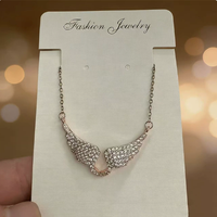 Collier pendentif aile d'ange en zircon plaqué or 14 carats, acier inoxydable, bijoux romantiques à la mode, cadeau pour femmes, à porter au quotidien