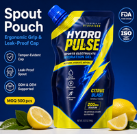 Bouteille souple personnalisable en plastique écologique de qualité alimentaire, imprimée en héliogravure, pour jus de fruits, lait, liquides et café bio
