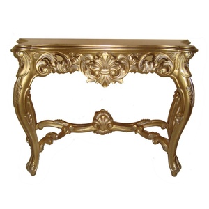Mesa <span class=keywords><strong>Consola</strong></span> <span class=keywords><strong>Dorada</strong></span> para Pasillo, Mesa <span class=keywords><strong>Consola</strong></span> Antigua para Sala de Estar, Tallada para Diseño de Interiores de Muebles de Hotel de Estilo Provincial Francés - Product Image 6