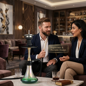 Ensemble complet de chicha, chicha en alliage d'aluminium à neuf trous avec verre en cristal camélé<span class=keywords><strong>on</strong></span> - Product Image 3