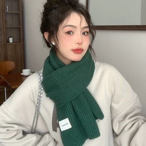 Knitted Wool Scarf For Women Long Warm Solid Color Neck Warmer Thermal Insulation Winter Fashion Accessory - Product Image 2