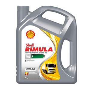 น้ำมันเครื่องดีเซลแท้ เชลล์ ริมูล่า R4L 15W-40 4 ลิตร สังเคราะห์แท้ สำหรับเครื่องยนต์ดีเซลที่มีการปล่อยมลพิษต่ำและแรงบิดสูง - Product Image 1