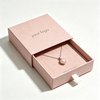 Boîte d'emballage de bijoux de luxe pour collier et boucles d'oreilles, avec logo UV estampé à l'or, boîte en papier coulissante de luxe