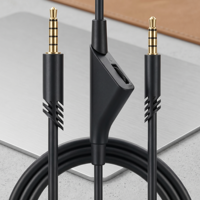 Câble audio stéréo 3,5 mm avec contrôle du volume, plaqué or, blindage tressé OFC, câble d'extension pour casque de jeu avec microphone