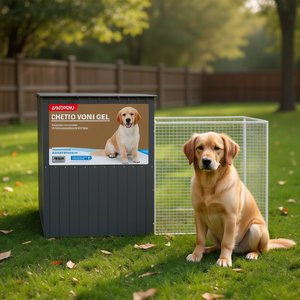 Cuccia per Cani D0100H74RVP in Acciaio Zincato Antracite, Grande Cuccia da Esterno per Animali Domestici, Arredo Resistente per Tutte le Stagioni - Product Image 2