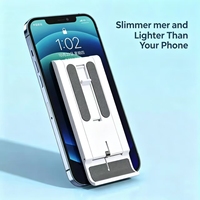 Support de téléphone de bureau pliable en ABS - Support réglable ultra-fin pour smartphone et tablette, support universel portable
