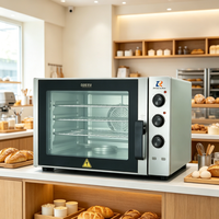 Four à convection électrique à faible bruit, résistant à la rouille, 4 plateaux, avec ventilateurs à double circulation et commande mécanique, idéal pour les snack-bars