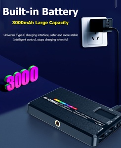 Luce LED RGB 12W per <span class=keywords><strong>Video</strong></span> 2500-9000K CRI 95, Illuminazione Ricaricabile 3Ah per Fotocamera con 20 Effetti Speciali per Streaming Live su <span class=keywords><strong>YouTube</strong></span> - Product Image 4