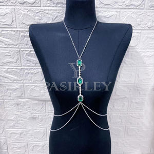पास्सली क्रिस्टल एराल्ड छाती श्रृंखला सेक्सी फैशन सरल बिकनी बॉडी चेन महिलाओं के लिए गहने - Product Image 4