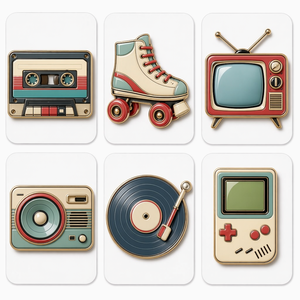 Magneti per Frigorifero in Metallo Smaltato Personalizzati Stile Retrò Pop Culture, Souvenir a Forma di Cassetta, <span class=keywords><strong>TV</strong></span>, Vinile, Console di Gioco, Vendita all'Ingrosso - Product Image 1