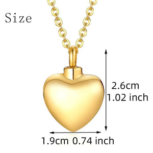 Nueva moda en forma de corazón botella de perfume colgante desmontable joyería de acero inoxidable con colgantes de corazón - Product Image 2