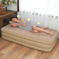 Matelas Gonflable Simple ou Double en Peluche Épaisse, Pliable et Portable pour l'Extérieur