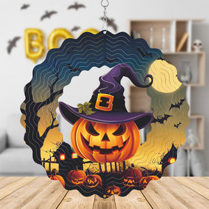 10-дюймовый Хэллоуин 3D из нержавеющей стали ветряные колокольчики для дома и сада Украшение вращающийся кулон металлический материал - Product Image 1