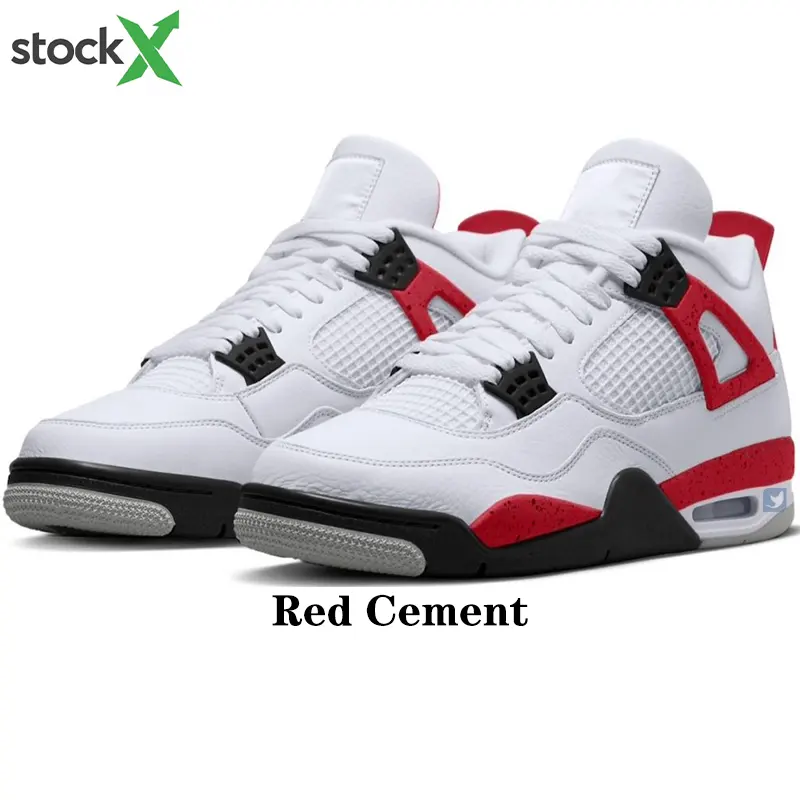 In Stock X 2023 Newest High OG Quality AJ 4 Retro Red Cement Basketball Shoes Sneakers
