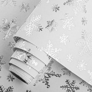 Christmas Wrapping <b>Paper</b> <b>Roll</b> 17in x 32.8ft White Silver Snowflakes Embossed Holiday Gift <b>Wrap</b> - Product Image 6