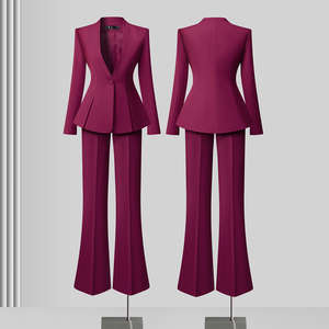 Ensemble de tailleur professionnel pour femme, nouvelle collection printemps-automne, tenue d'interview é<span class=keywords><strong>l</strong></span>égante pour directrices d'hôtel, combinaison de travail - Product Image 2