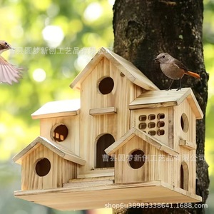 Nid d'oiseau en bois pour l'extérieur, boîte de reproduction pour oiseaux, boîte d'incubation et de reproduction pour moineaux en bois, maison de reproduction suspendue pour perroquets - Product Image 4