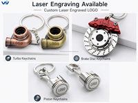 Maßgefertigter Auto-Teile-Schlüsselanhänger Getriebe-Set Manueller Schalthebel Turbo Turbinenrad Felge Bremsscheibe Bremssattel Schlüsselring Automobil-Geschenk