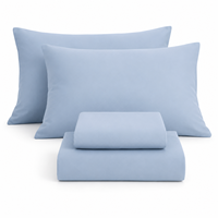 Ensemble de draps en tissu brossé doux, 85 GSM, polyester, 4 pièces, ensemble de literie, couleur personnalisée, vente en gros, OEM et ODM