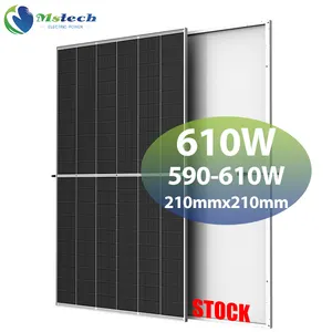 Mstech Cina harga grosir setengah sel fotovoltaik 585w 590w 595w 600w modul Pv lembaran belakang 605w Panel surya EU DAC stok