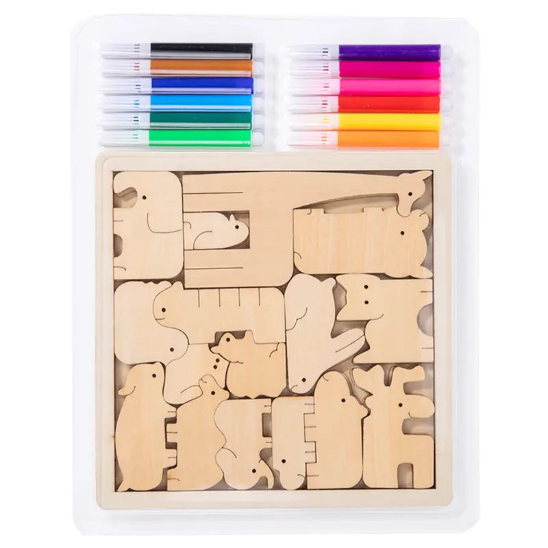 Educazione precoce dei bambini 3D Puzzle Multi-funzionale di blocchi di costruzione di Graffiti giocattolo disegnato a mano Puzzle per bambini
