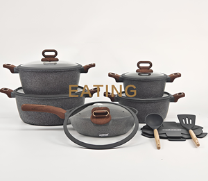 Set di Pentole Antiaderenti 15 Pezzi 20/24/<span class=keywords><strong>28</strong></span>/32 Casseruola <span class=keywords><strong>28</strong></span> Padella Profonda Pentole e Padelle Set di Pentole Antiaderenti Adatto per Tutti i Tipi di Fornelli - Product Image 2