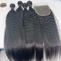 Extensions de cheveux naturels bruts 100% humains, livraison US, texture Kinky Straight, cuticules alignées, bouclés indiens birmans, ondulés naturels cambodgiens