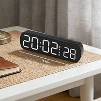 Horloge numérique LED couleur avec grand cadran d'alarme, pour bureau à domicile, voyage, bureau, étude, hôtel, pub