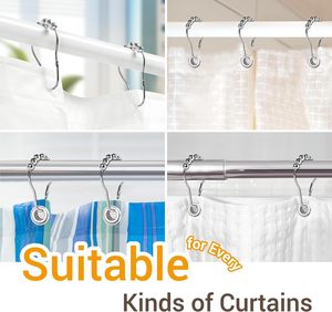 Accessoires de rideau de salle de bain pratiques, crochet de suspension de rideau moderne en acier inoxydable - Product Image 5