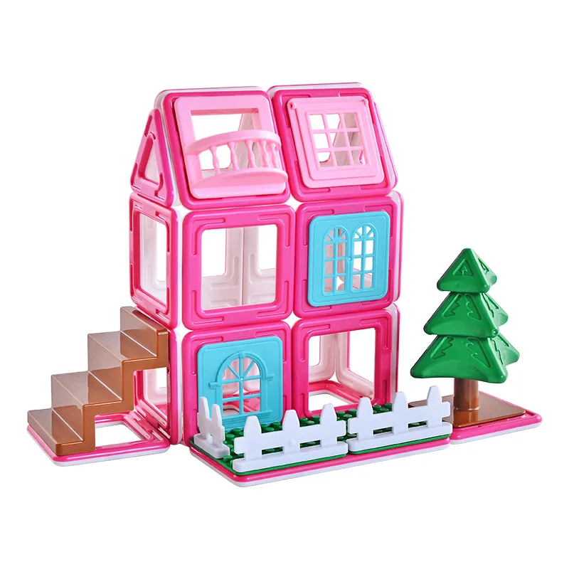 Уникальные строительные игрушки «сделай сам», развивающая игрушка для детей, вилла принцессы, ролевые игры, креативные магнитные строительные блоки