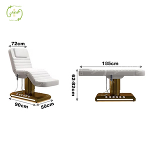 Hiện đại 3 động cơ massage điện bảng giường sang trọng vàng cơ sở điều chỉnh mỹ phẩm điều trị y tế Spa giường với LED - Product Image 6