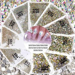 Oleeya Factory Wholesale Crystal and Crystal AB Colors  Good Feedback 12 Cuts Glass Flatback Non Hotfix Rhinestone Crystal - Product Image 4