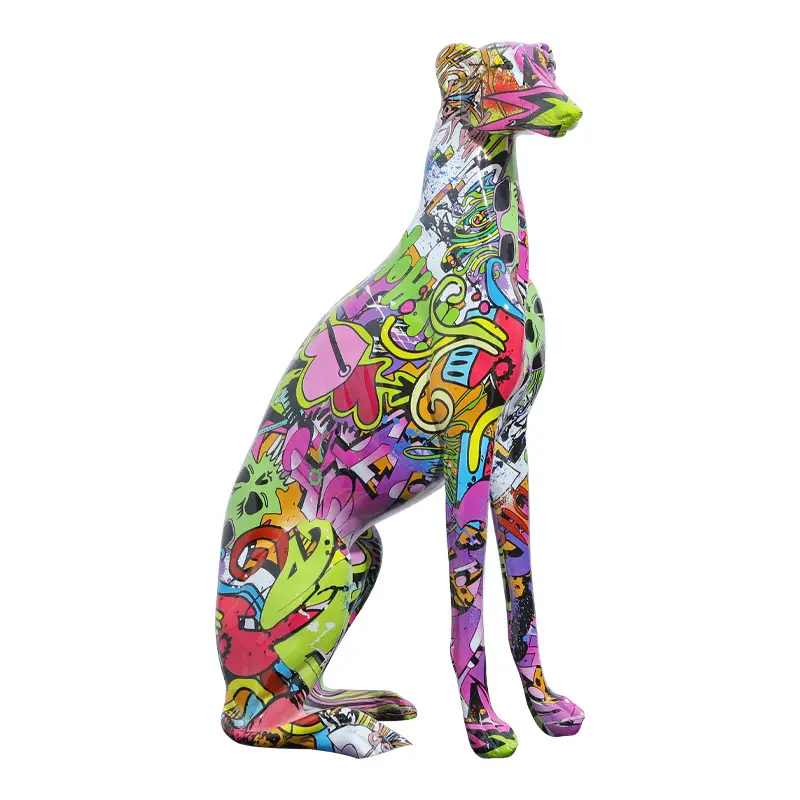 تمثال كلاب الجرو, تمثال ديكور منزلي ملون من الراتنج ، حرف يدوية