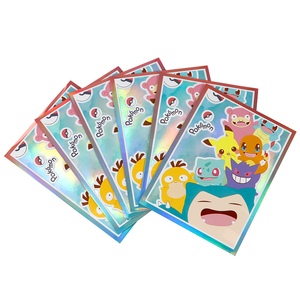 Op maat gemaakte CMYK matte grijze Fox 100 micron 10-kleuren gravure print kaarthulzen voor verzamelkaarten 66x91mm - Product Image 1