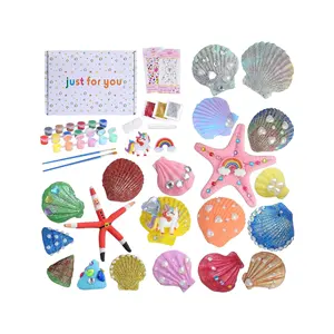 Sea Shell Art Kit-Paint Your Own Drawing Toys Creative Craft Supplies for Kids and Adults
