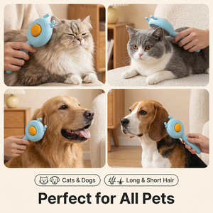 <span class=keywords><strong>Brosse</strong></span> et peigne de massage pour animaux de compagnie en acier inoxydable, très vendus, pour chiens et chats - Outil de toilettage anti-rayures et écologique - Product Image 5