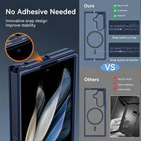 Coque de téléphone rigide magnétique translucide mate de haute qualité avec support anneau magnétique compatible pour Samsung Z Fold 7 6 8 Wide