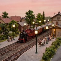 LD41 O HO N Grünes Modell Straßenbeleuchtung Vintage Sechseckige Warmweiße LED-Lampen