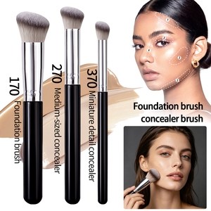 Ensemble de mini pinceaux de maquillage doux, pour fond de teint, ombre à paupières, surligneur, outil de beauté - Product Image 4