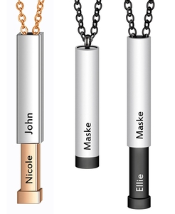 Collar de muñeca anidada con nombre personalizado con colgante telescópico oculto, regalo de joyería de moda de acero inoxidable grabado con láser 3D - Product Image 2
