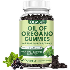 Gomitas de Aceite de Orégano y Aceite de Semilla Negra OEM con Vitamina D3 y Carvacrol - Apoyo Natural para el Sistema Inmunitario y Digestivo para Adultos - Product Image 1