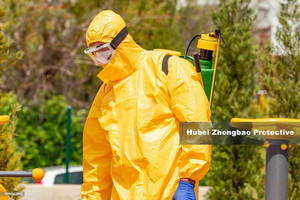 <strong>PPE</strong> TYPE 3 Yellow Color Custom Chemical Protective Clothing Safety Uniform Industrial Workwear <strong>Painters</strong> FR Coverall for Men - Product Image 4