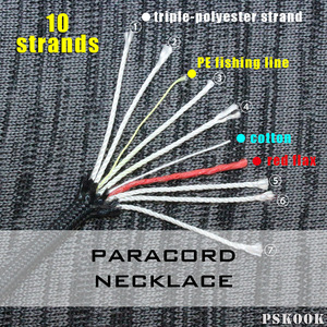 Collier de survie avec allume-feu, collier en paracorde avec silex et acier, collier de bushcraft pour le camping, la randonnée et la randonnée <span class=keywords><strong>à</strong></span> pied - Product Image 5
