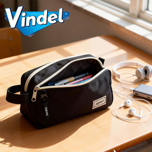 Оптовая продажа: Эстетичный пенал-косметичка для студентов с отделениями, большой вместимости, с милой молнией, для хранения художественных принадлежностей - Product Image 1