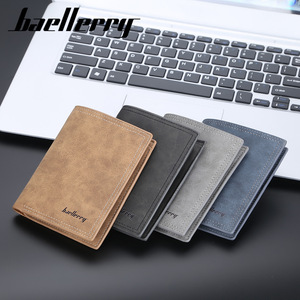 กระเป๋าสตางค์แบบสั้นสำหรับผู้ชายแบรนด์ Baellerry บางเฉียบ มีช่องใส่บัตรหลายช่อง แฟชั่นสีพื้น ใช้ได้ทุกวัน - Product Image 3