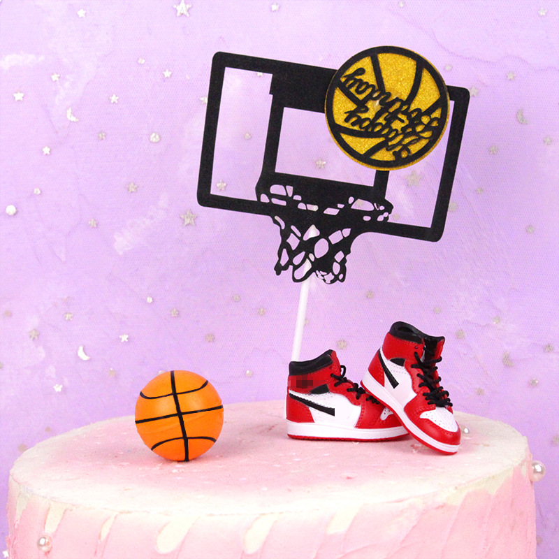 Silars Decorazioni Torta Compleanno Basketball, 7pz Topper Torta Carta Pallacanestro Cake Topper Compleanno, Cake Topper Basketball in Carta per Torta Festa Compleanno fai da te
