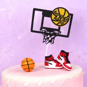Bake cake decoration basketball stand men's theme sports series birthday cake toppers for cake decoration