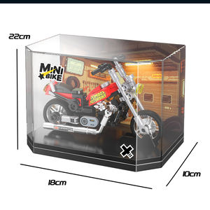 Motocicleta de Ladrillos Miniatura Feelo FL5487 <span class=keywords><strong>Street</strong></span> <span class=keywords><strong>Fighter</strong></span>, Modelo American Cruiser con Caja de Exhibición, Regalo para Entusiastas de las Motos Clásicas - Product Image 1